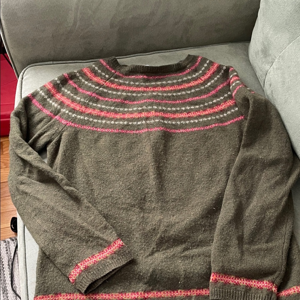 Old Navy Olive and Pink Wool Sweater
